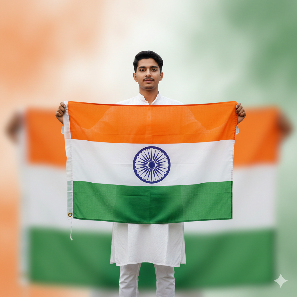 Holding Tiranga AI Prompt Republic Day 2026 - AI Generated Image