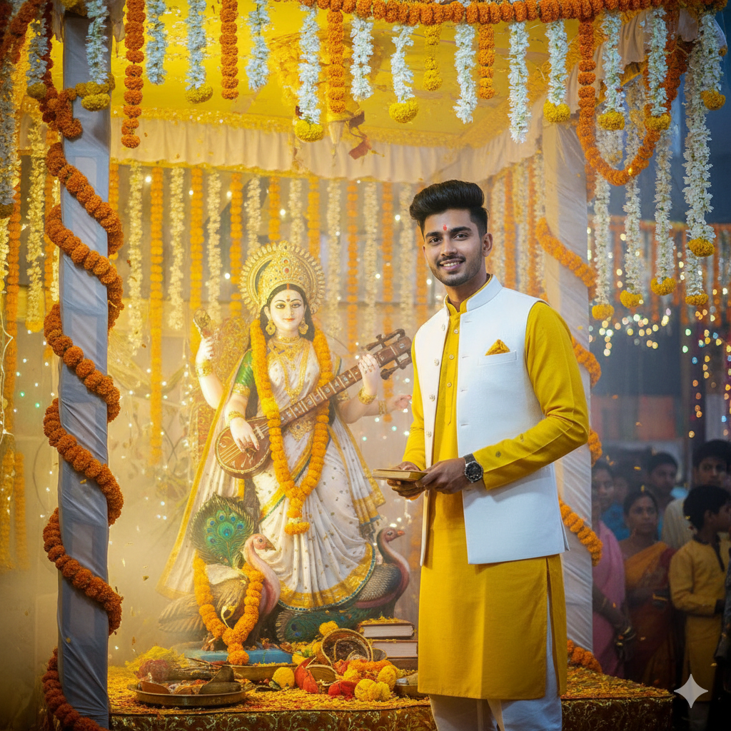 Basant Panchami Prompt For Boys - AI Generated Image