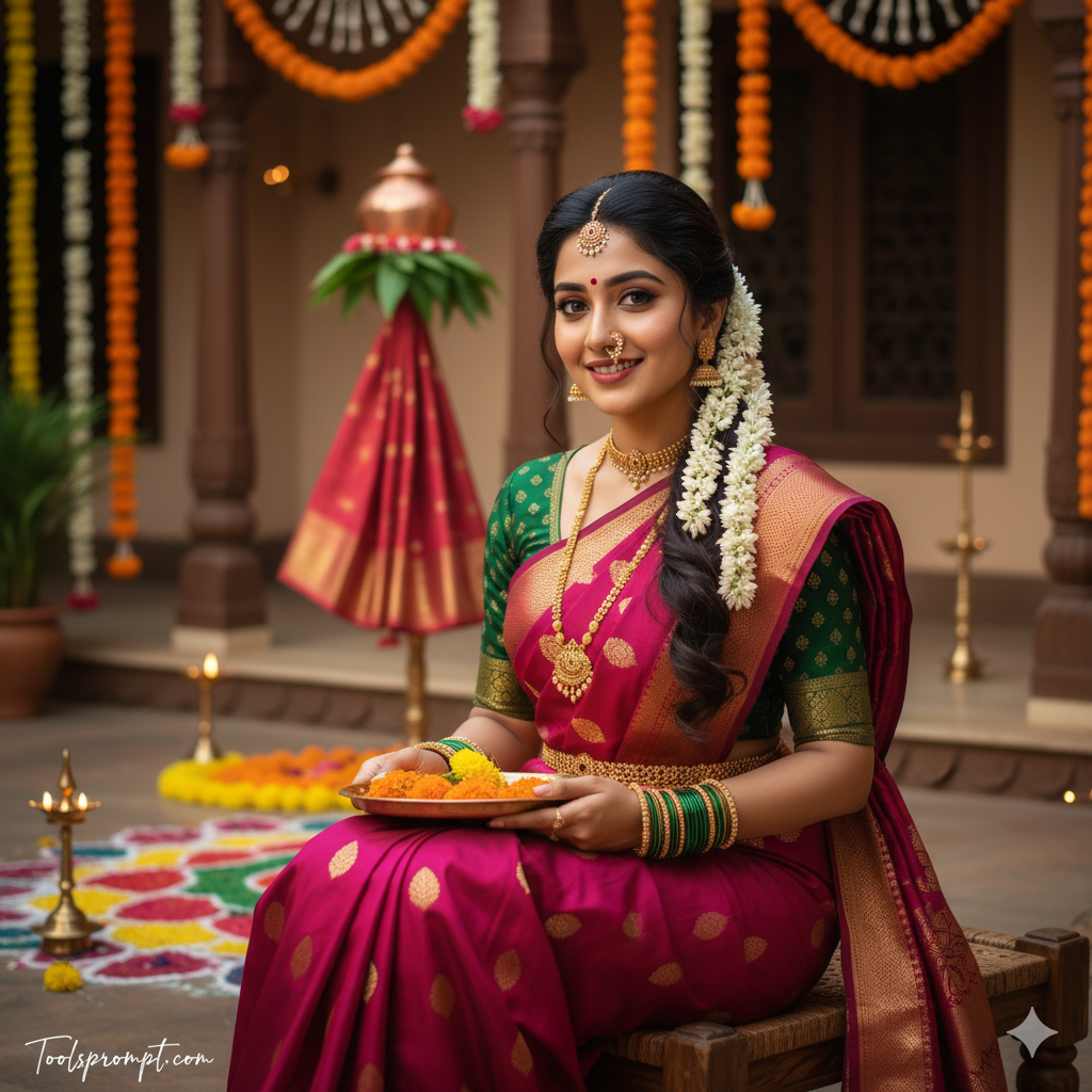 Trending Ai Photo Editing Prompt Create Viral Gudi Padwa AI Photo By Just A Prompt - AI Generated Image