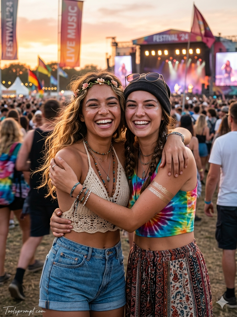 Outdoor Music Festival Ai Photo Editing Prompt  - AI Generated Image