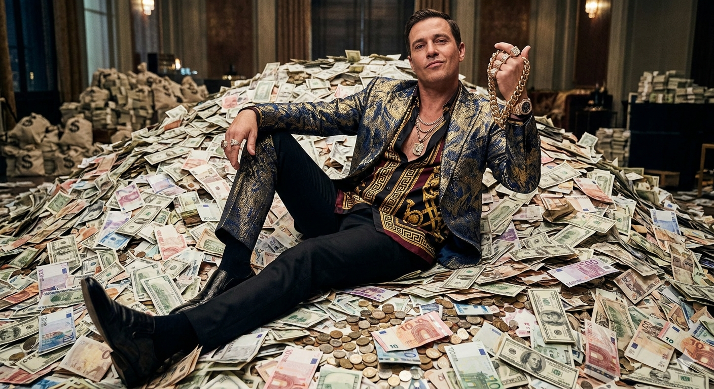 Trending Gangster With Money Ai Photo Editing Prompt  - AI Generated Image