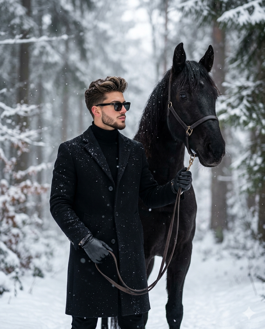 Viral Horse Ai Photo Editing Prompt Cold Weather  - AI Generated Image