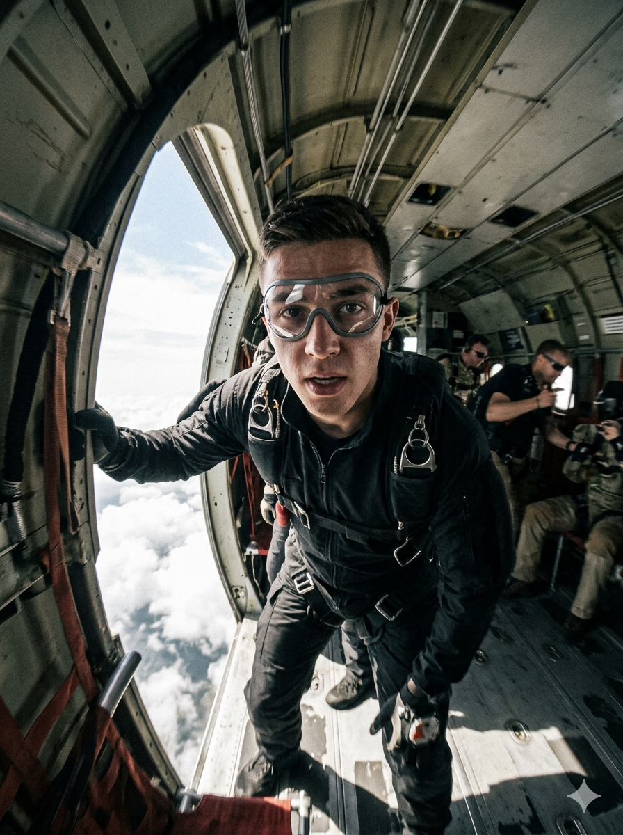 Jumping From Plane Ai Photo Editing Prompt  - AI Generated Image
