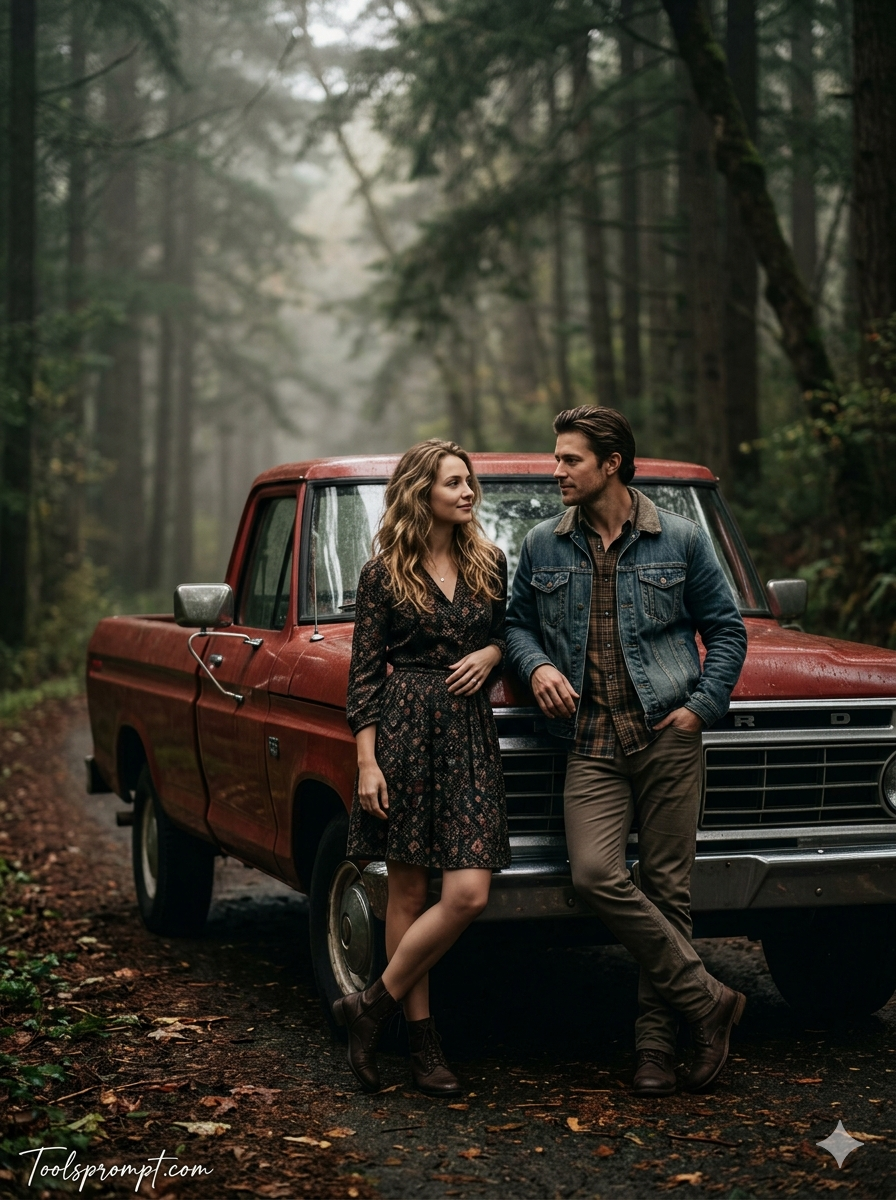 Retro Syle Vintage Couple Photo Editing Prompts - AI Generated Image