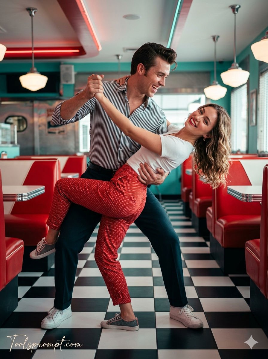 Viral Retro Syle Vintage Couple Photo Editing Prompts - AI Generated Image