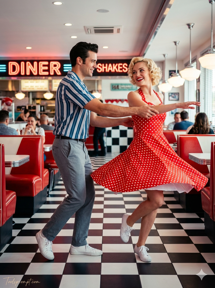 Trending Retro Syle Vintage Couple Photo Editing Prompts - AI Generated Image