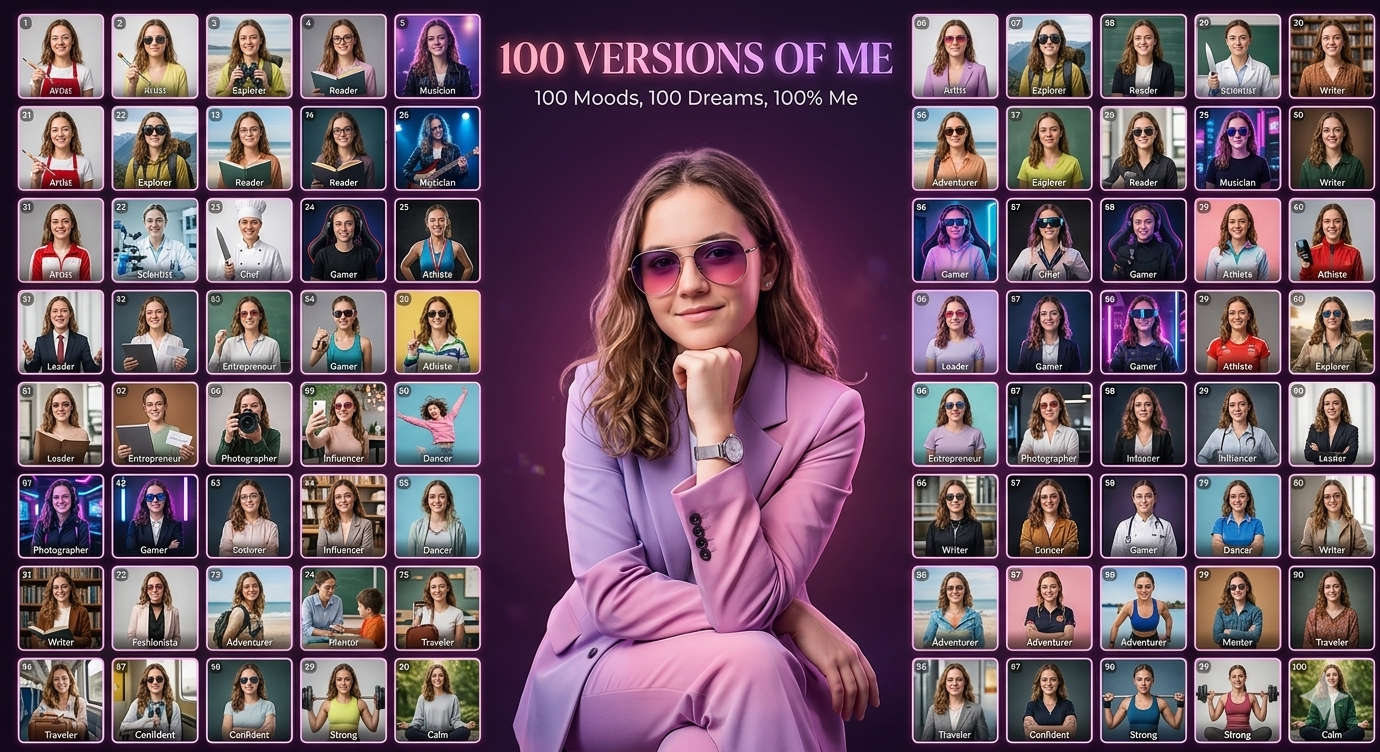 100 Hundred Version Prompt Create Viral 100 Version Of Me Ai Photo Prompt  - AI Generated Image