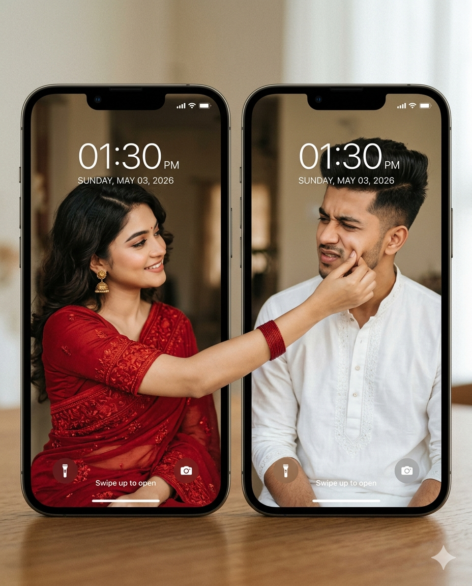 Split Screen Ai Prompt For Couples Best Prompt To Create Wallpaper - AI Generated Image