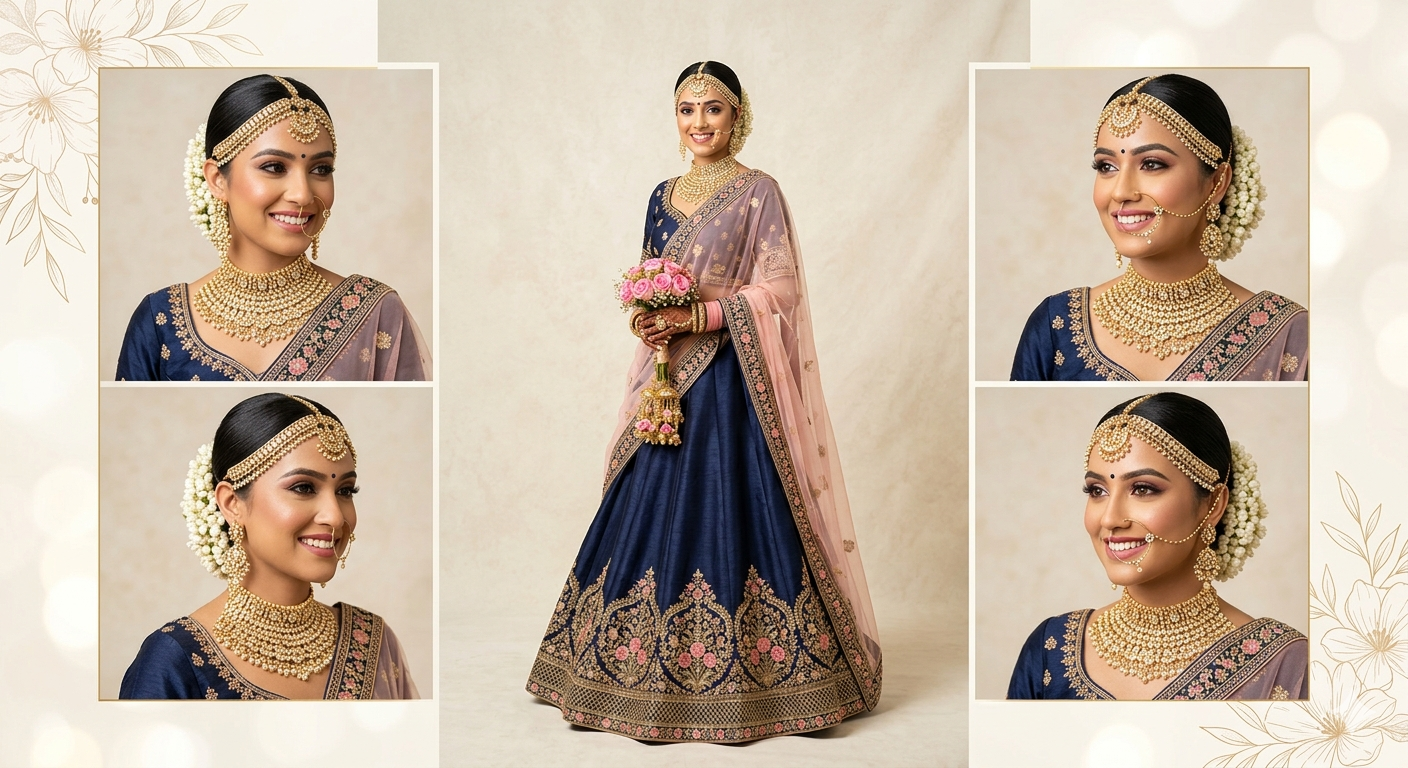 Bridal Photoshoot Collage Ai Prompt  - AI Generated Image