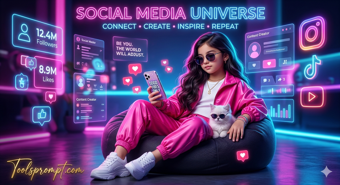 Social Media Universe Ai Photo Editing Prompt  - AI Generated Image