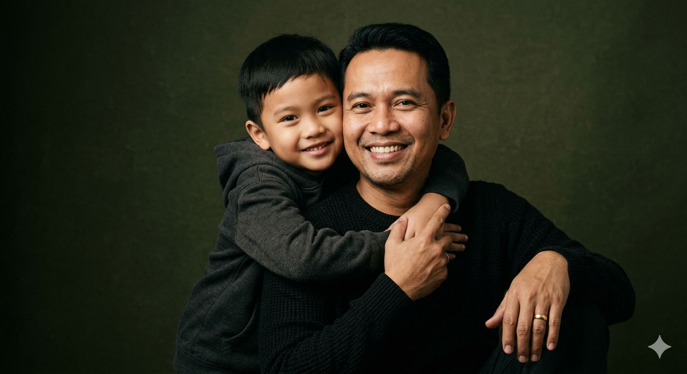 Indonesian Father Son Ai Photo Editing Prompt - AI Generated Image