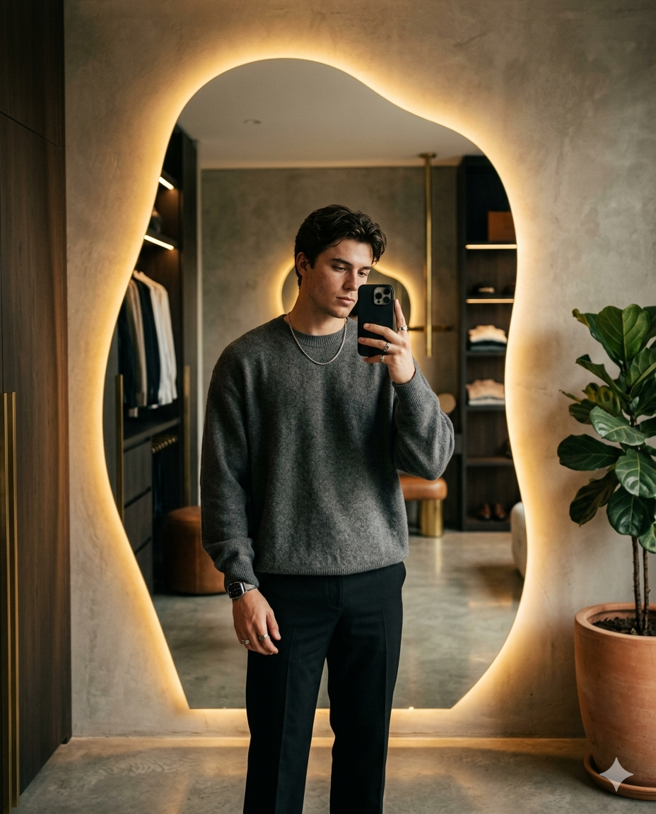 Mirror Selfie Asthetic Ai Prompt  - AI Generated Image