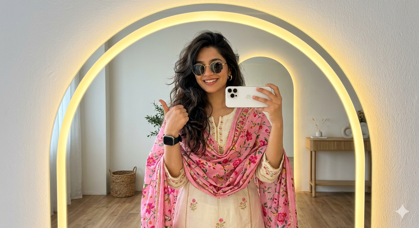 Trending Mirror Selfie Ai Prompt  - AI Generated Image