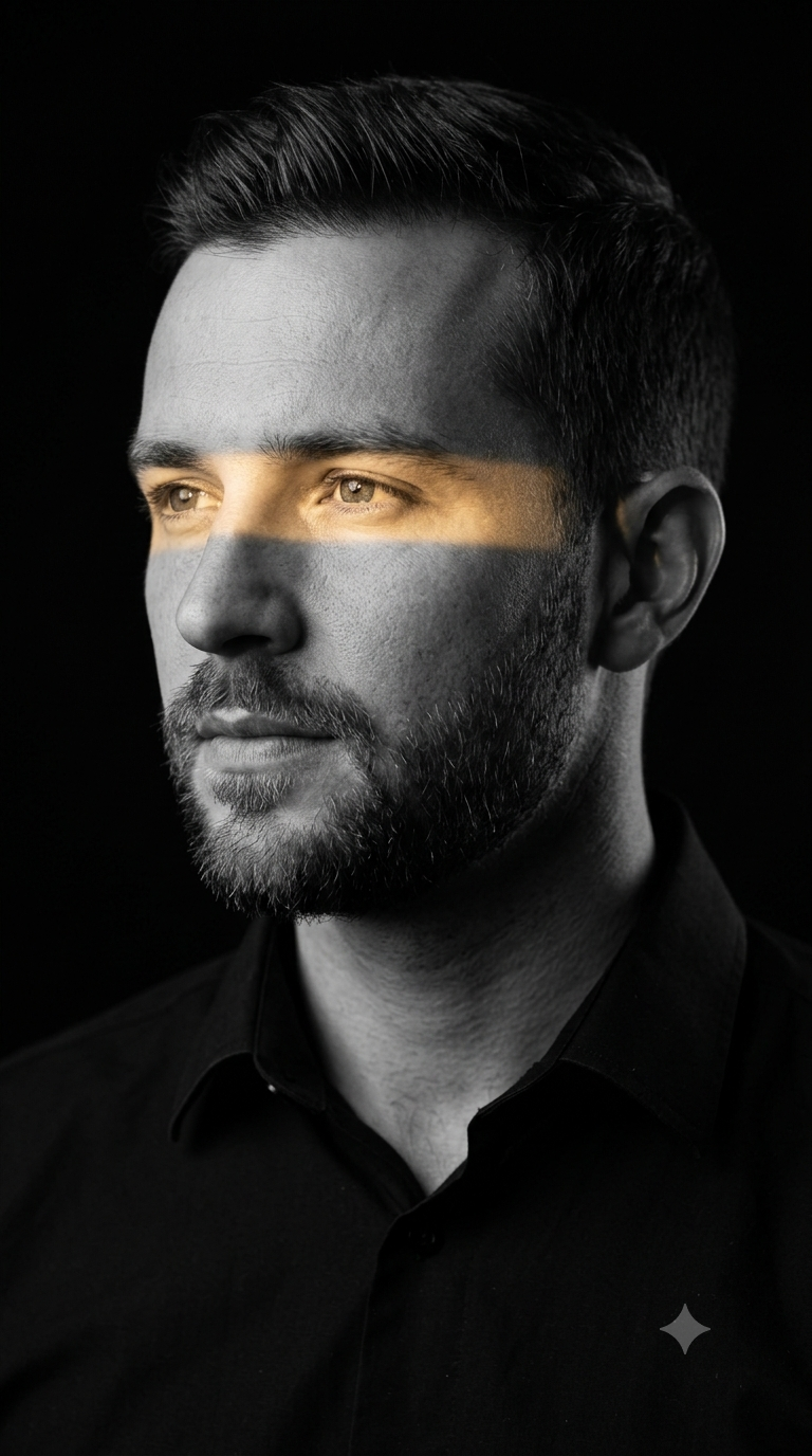 Editing bank Instagram Viral PFP AI Photo Editing Prompt – Black & Gold Cinematic Portrait - AI Generated Image