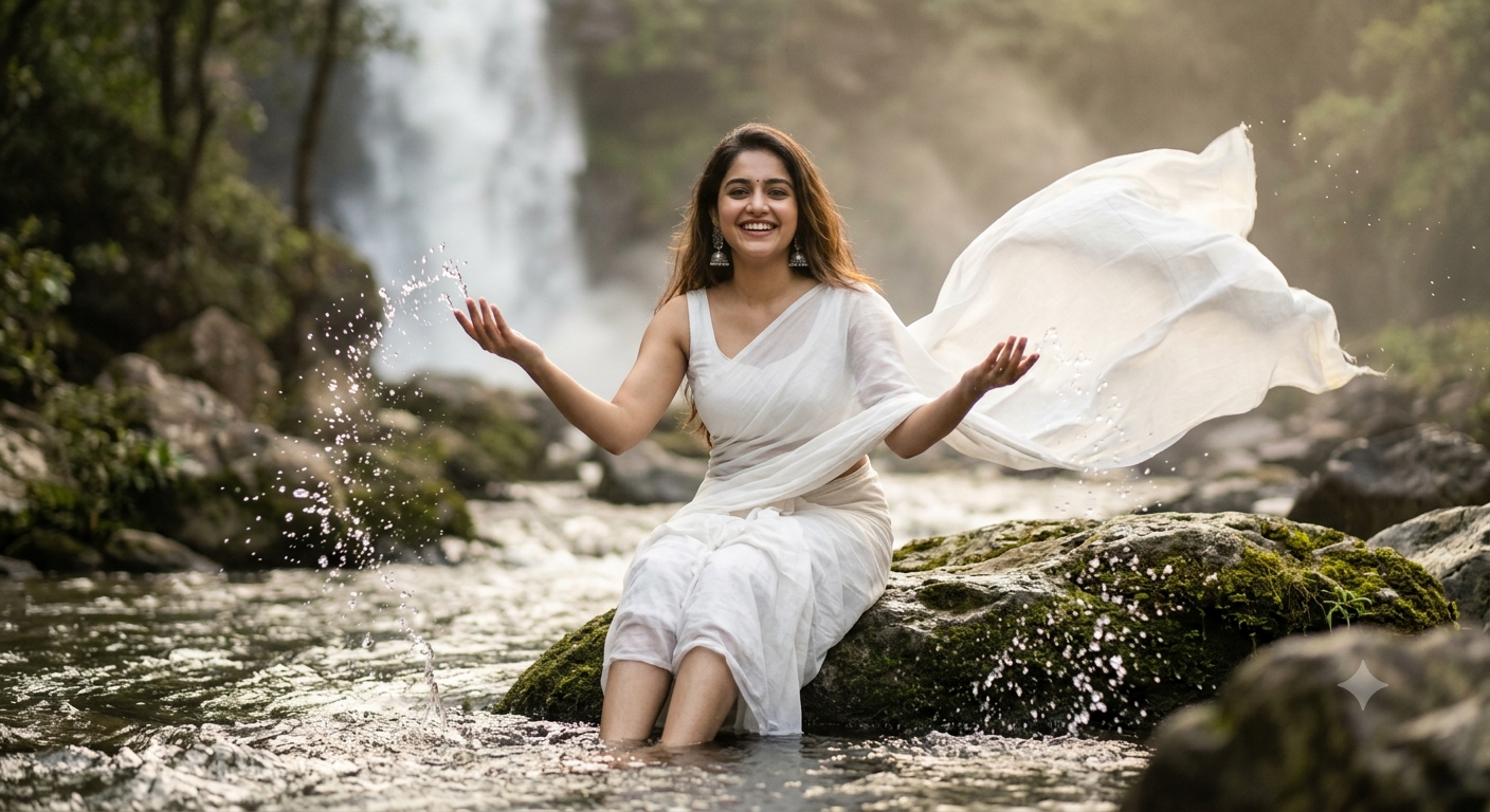 Viral Waterfall Ai Photo Editing Prompt  - AI Generated Image