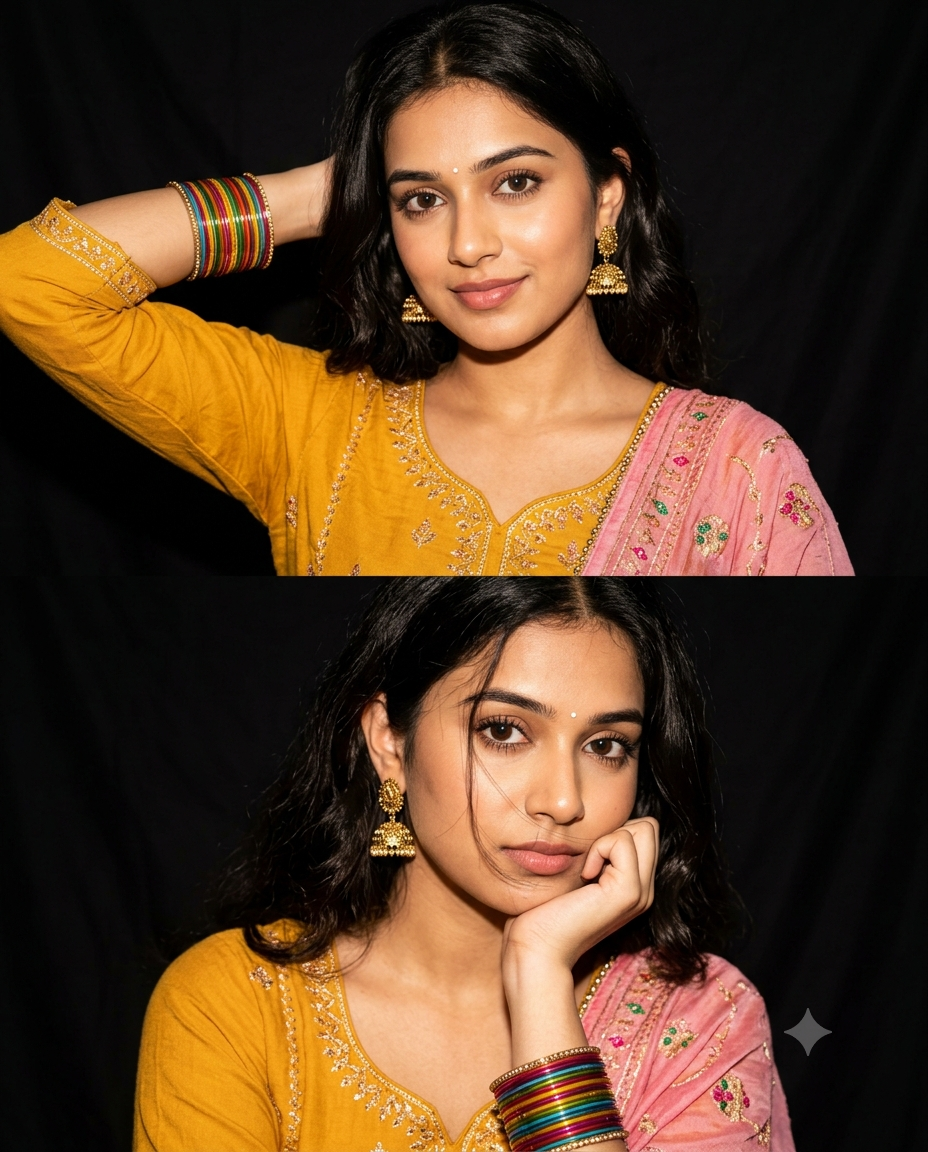 Realistic Beautiful Portrait Collage Prompt For Girls - AI Generated Image