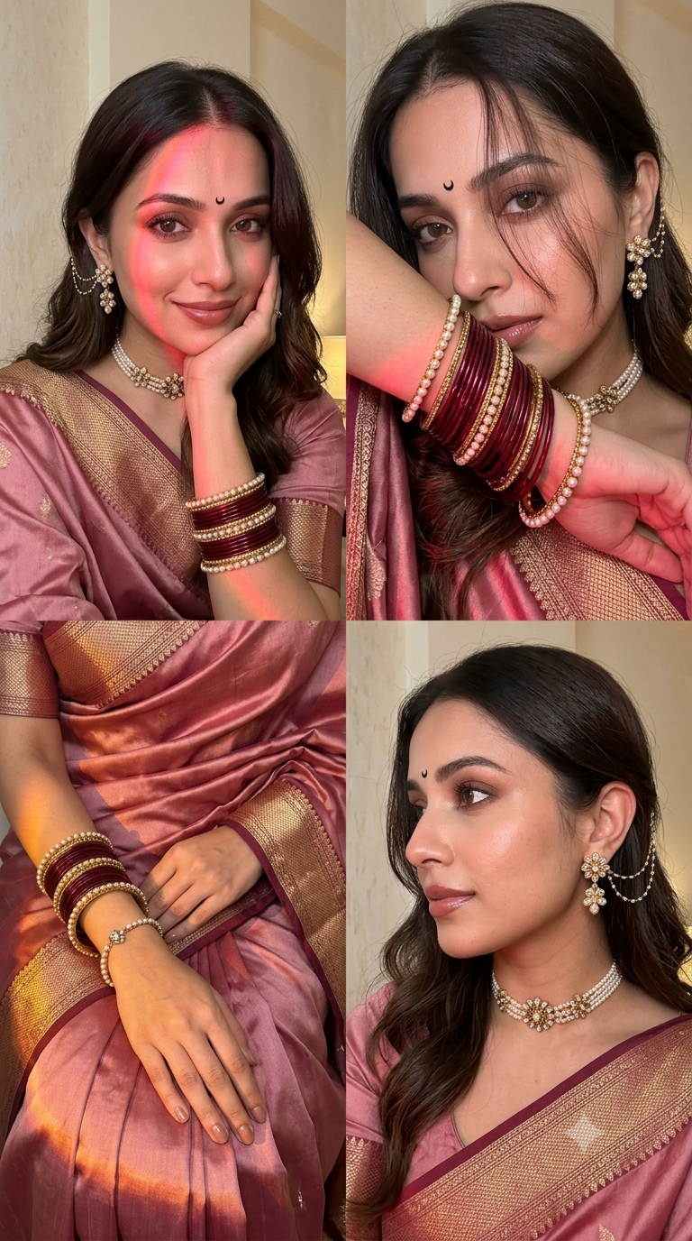 Viral Saree Collage Prompt For Beautiful Girls  - AI Generated Image