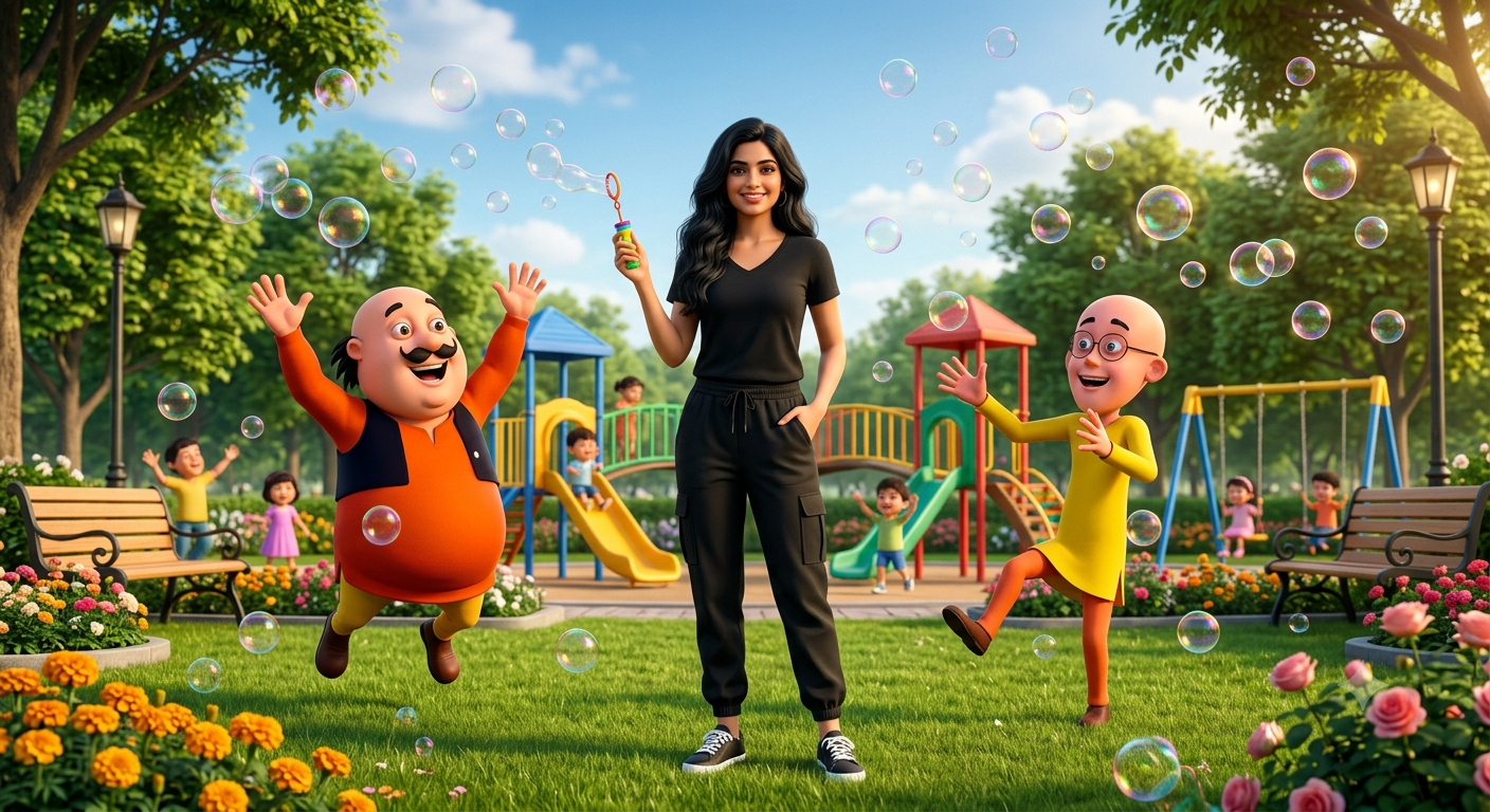 Viral Motu Patlu Ai Prompt For Girls  - AI Generated Image