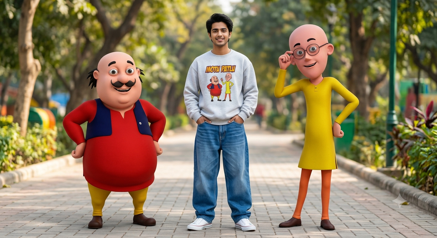 Trending Motu Patlu Fan Ai Photo Editing Prompt  - AI Generated Image