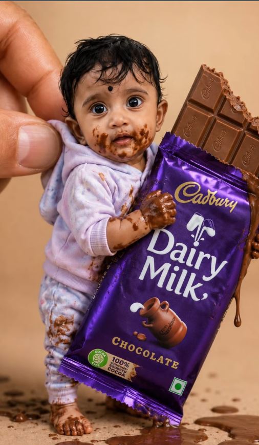 Baby With Chocolate Ai Editing Prompt - AI Generated Image