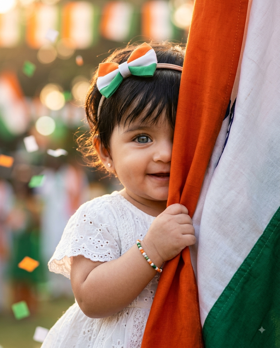 Viral prompt seen independence day for baby girls  - AI Generated Image