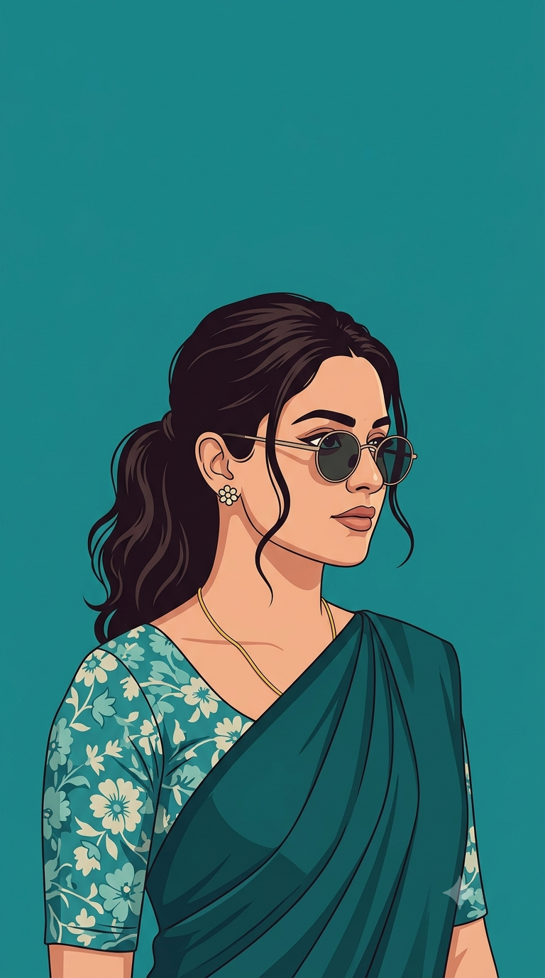 Vector prompt girls in saree - AI Generated Image