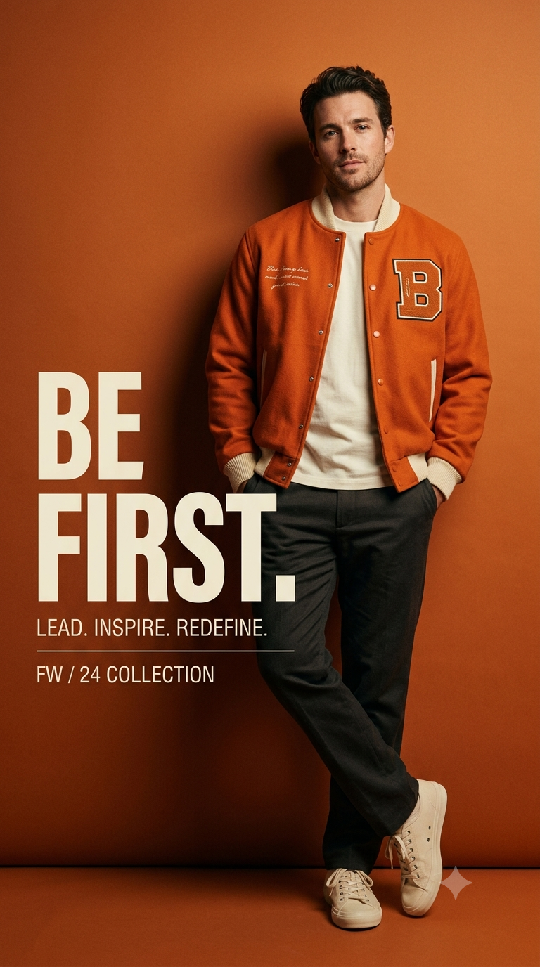 A young boy wearing orange extract bomber jacket ai prompt - AI Generated Image