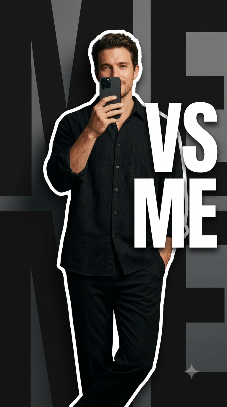 Me VS Me Ai Photo Editing Prompt - AI Generated Image