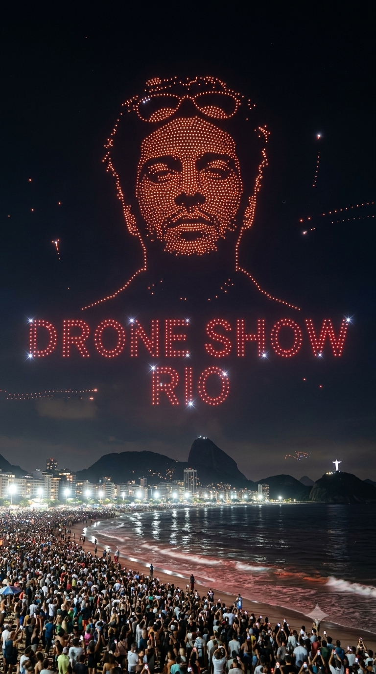 Drone Show Rio Ai Video Editing Prompt  - AI Generated Image